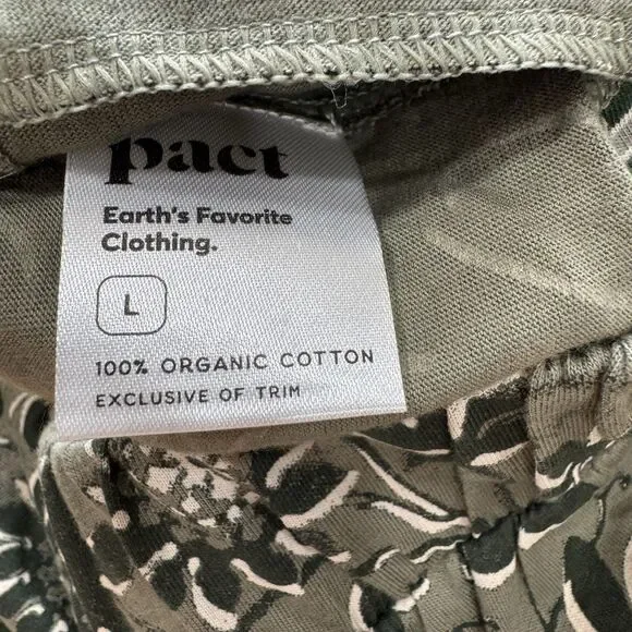 Pact Staycation Sleep Short Large Green Floral Organic Cotton Comfortable Lounge - Picture 7 of 9